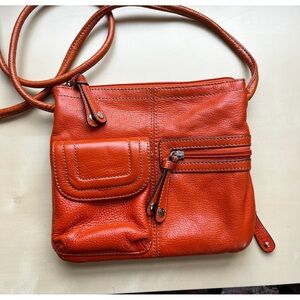 Tignanello orange leather crossbody